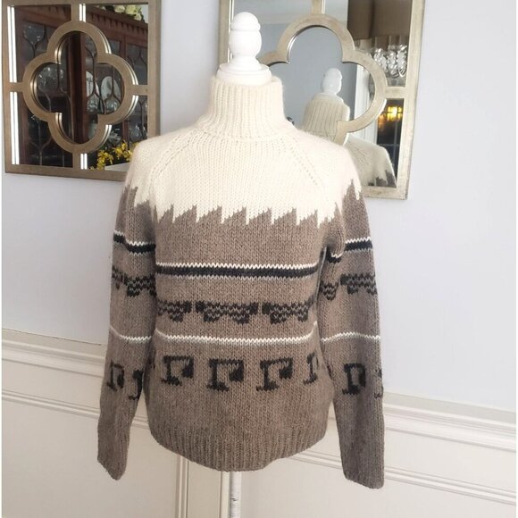 Zara Made in Italy Oversize Chunky Nordic Alpaca Llama Wool Turtleneck Sweater M - Picture 1 of 12